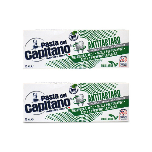 НАБОР PASTA DEL CAPITANO ЗУБНАЯ ПАСТА ОТ ЗУБНОГО КАМНЯ ДЛЯ КУРЯЩИХ 75МЛ 2 уп. - по выгодной цене!