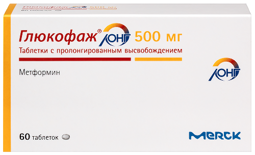 Глюкофаж лонг 500 мг 60 шт. таблетки с пролонгированным высвобождением