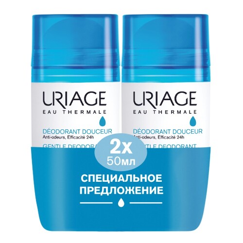 Uriage дезодорант роликовый 50 мл 2 шт.