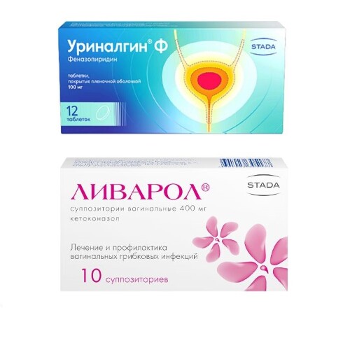 Набор для здоровья женщин  Уриналгин Ф таб №12  и Ливарол суп. №10 по специальной цене