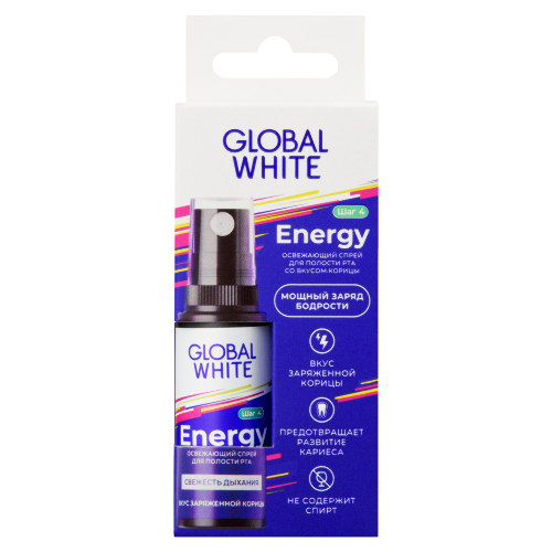 Купить Global white спрей для полости рта освежающий со вкусом корицы 15 мл цена