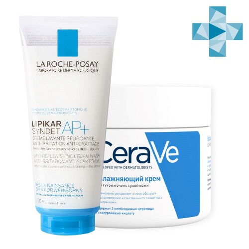 Cerave увлажняющий крем 340 гр+la roche-posay lipikar syndet ap+ ...