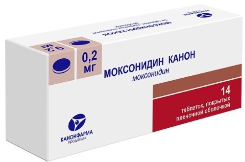 Моксонидин канон 0,2 мг 14 шт. таблетки, покрытые пленочной оболочкой