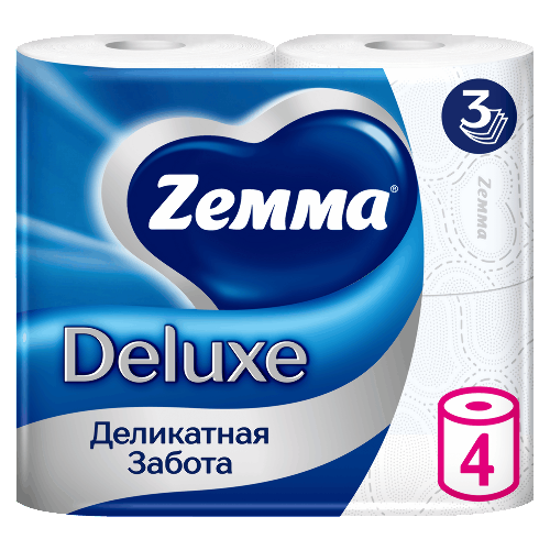 Zemma бумага туалетная многослойная deluxe 4 шт.