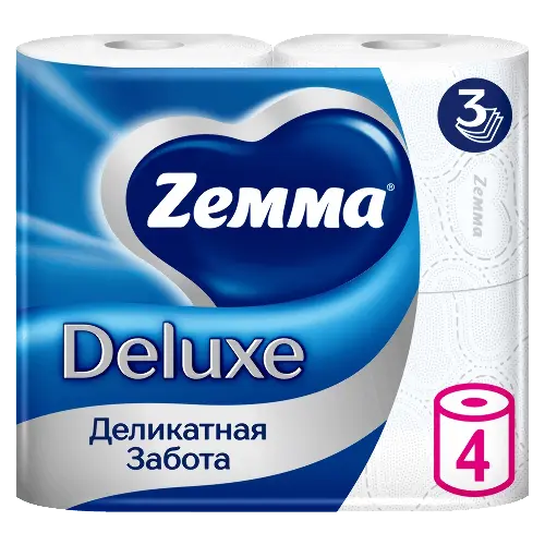Zemma бумага туалетная многослойная deluxe 4 шт.