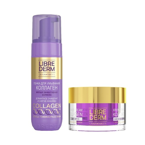 Набор Librederm Коллаген (Collagen): Пенка для умывания + Крем дневной SPF15