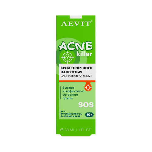 Aevit acnekiller крем точечного нанесения концентрированный 30 мл
