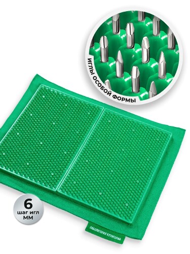Купить Массажер медицинский аппликатор кузнецова металломагнитный на мягкой подложке полиметаллический 30х22 см/зеленый цена