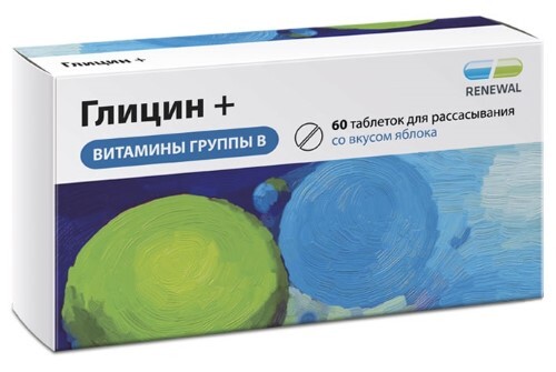 Купить Глицин+витамины группы в 60 шт. таблетки для рассасывания массой 130 мг цена