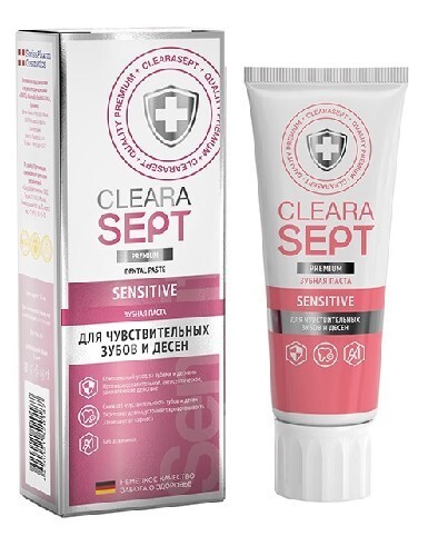 Купить CLEARASEPT ЗУБНАЯ ПАСТА SENSITIVE ДЛЯ ЧУВСТВИТЕЛЬНЫХ ЗУБОВ И ДЕСЕН 75МЛ цена