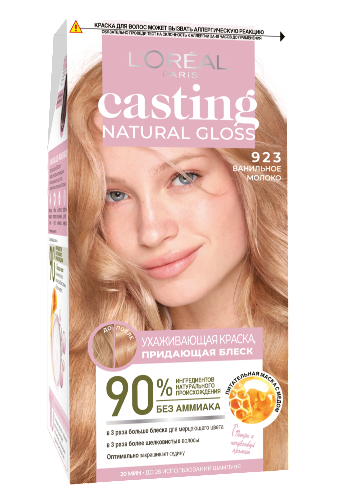 Loreal paris casting natural gloss краска ухаживающая для волос в наборе оттенок 923/ванильное молоко/