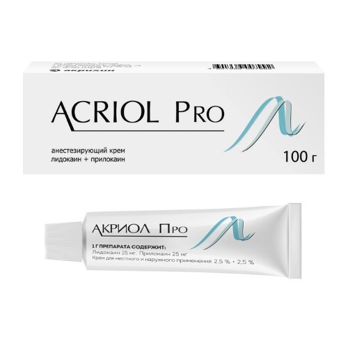 Акриол про 2,5%+2,5% крем для местного и наружного применения 100 гр