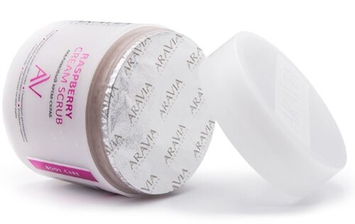 Aravia laboratories малиновый крем-скраб для тела raspberry cream scrub 300 мл