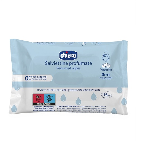 Chicco салфетки очищающие 16 шт./без клапана
