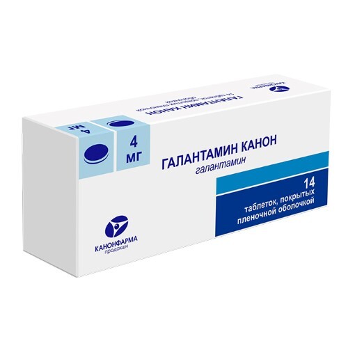 Купить Галантамин канон 4 мг 14 шт. таблетки, покрытые пленочной оболочкой цена