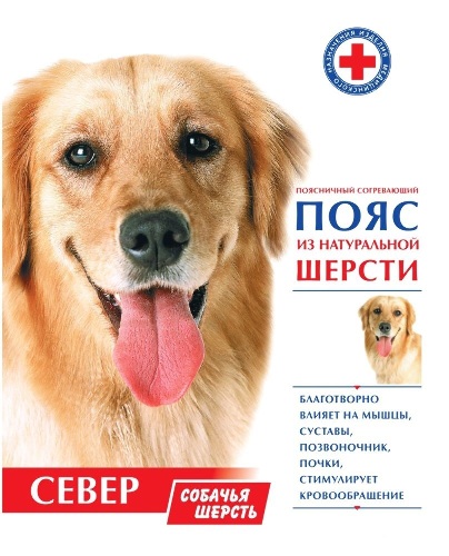 ПОЯС ПОЯСНИЧНЫЙ СОГРЕВАЮЩИЙ ИЗ НАТУРАЛЬНОЙ СОБАЧЬЕЙ ШЕРСТИ