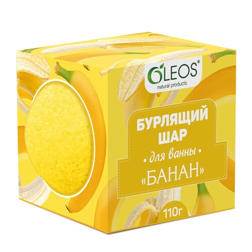 Oleos шар бурлящий для ванн банан 110 гр