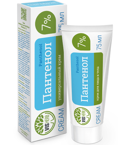 Visherb пантенол (panthenol) 7% крем универсальный 75 мл