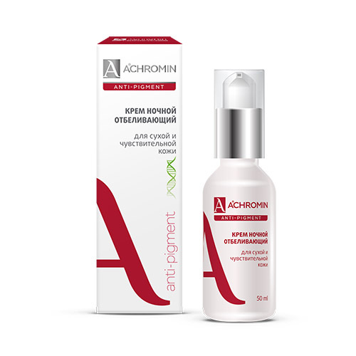 Купить ACHROMIN ANTI-PIGMENT НОЧНОЙ КРЕМ ОТБЕЛИВАЮЩИЙ ДЛЯ СУХОЙ И ЧУВСТВИТЕЛЬНОЙ КОЖИ 50МЛ цена