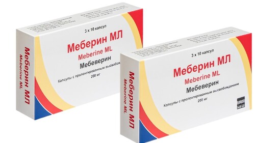 Набор из 2 уп. Меберин МЛ 200 Мг 30 Шт. Капсулы – со скидкой до 3%