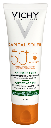 Vichy capital soleil уход матирующий для жирной проблемной кожи 3-в-1 spf50+ 50 мл