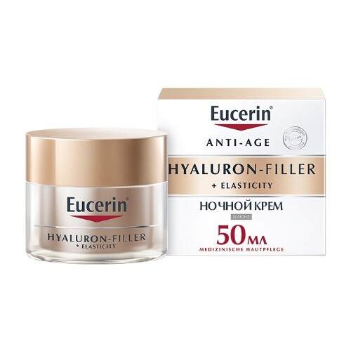Купить Eucerin hyaluron-filler+elasticity крем для ночного ухода за кожей 50 мл цена
