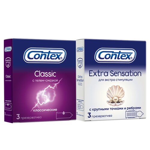 Купить Contex презерватив classic 3 шт.+extra sensation с крупными точками и ребрами 3 шт. цена