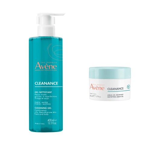 Набор AVENE КЛИНАНС ГЕЛЬ ОЧИЩАЮЩИЙ 400МЛ + AVENE CLEANANCE АКВА-ГЕЛЬ МАТИРУЮЩИЙ 50МЛ