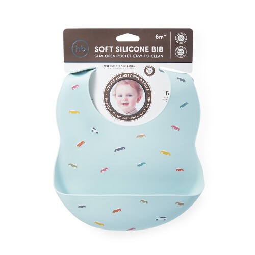 Happy baby фартук нагрудный силиконовый bib 6+/машинки