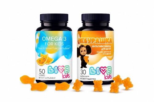 Набор LIVS мультивитамины для детей Чебурашка + LIVS Омега-3 для детей в мармеладной форме