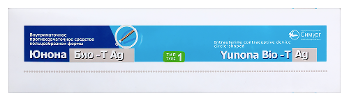 Юнона био-т спираль ag кольц тип-1 в/маточная
