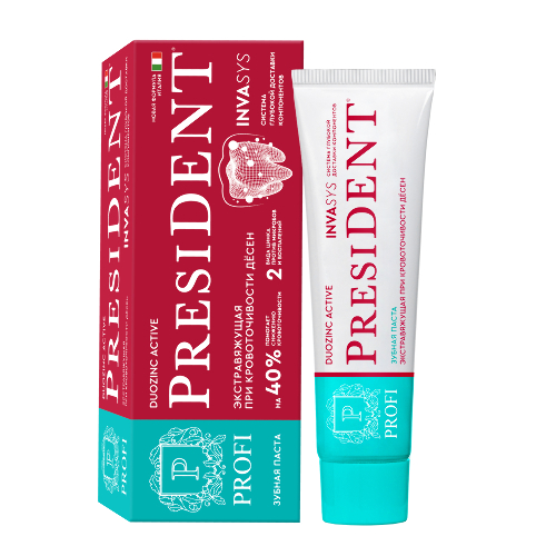 President profi зубная паста duozinc active 90 гр