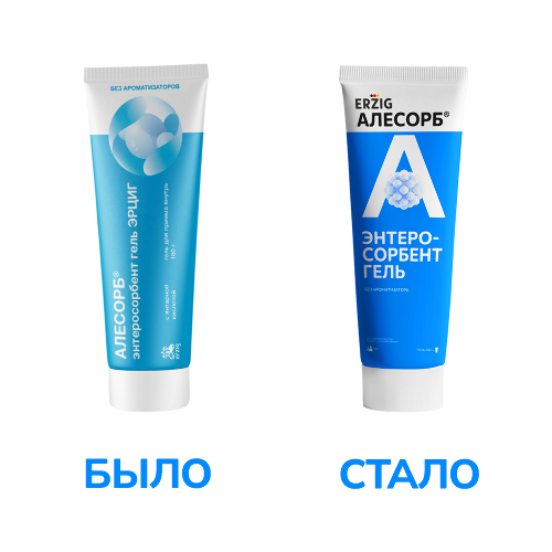Erzig энтеросорбент гель алесорб без ароматизаторов 230 гр гель/туба