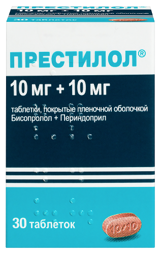 Престилол 10 мг + 10 мг 30 шт. таблетки, покрытые пленочной оболочкой