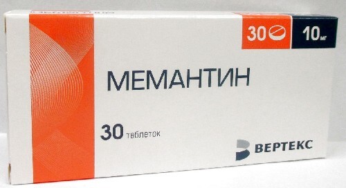 Мемантин 10 мг 30 шт. таблетки, покрытые пленочной оболочкой
