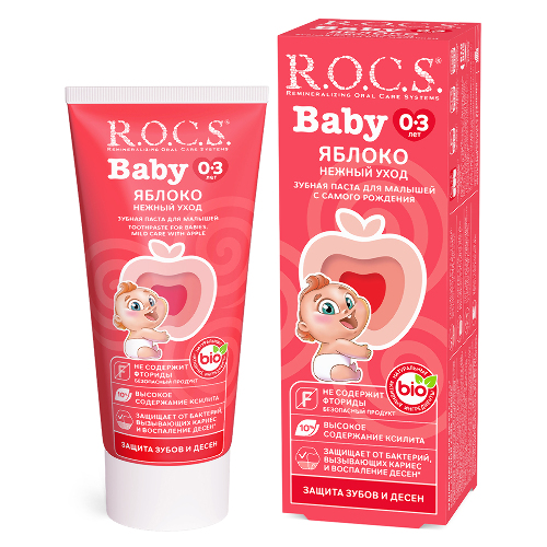 Rocs зубная паста baby яблоко 45 гр