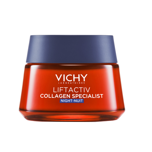 Купить Vichy Liftactiv Collagen Specialist Ночной антивозрастной крем для лица с пептидами для активации синтеза коллагена, удаления пигментации и лифтинга кожи лица и шеи, 50 мл цена