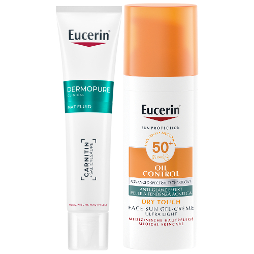 Набор EUCERIN DERMOPURE ФЛЮИД УВЛАЖНЯЮЩИЙ МАТИРУЮЩИЙ ДЛЯ ПРОБЛЕМНОЙ КОЖИ 40МЛ + EUCERIN ГЕЛЬ-КРЕМ СОЛНЦЕЗАЩИТНЫЙ ДЛЯ ПРОБЛЕМНОЙ КОЖИ ЛИЦА SPF 50+ 50МЛ