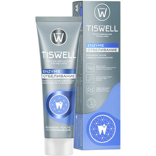 Tiswell зубная паста энзимная отбеливающая с кальцием 110 гр