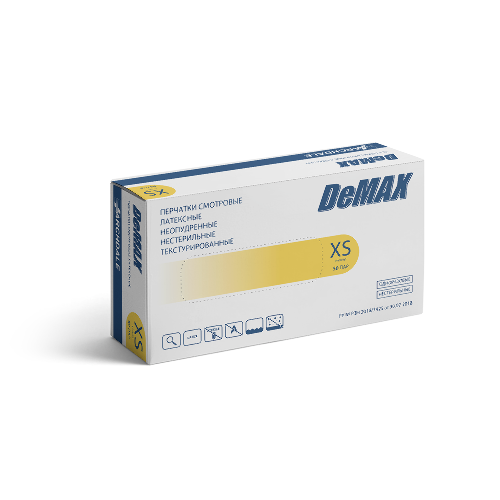 ПЕРЧАТКИ СМОТРОВЫЕ ARCHDALE DEMAX ЛАТЕКСНЫЕ ТЕКСТУРИРОВАННЫЕ