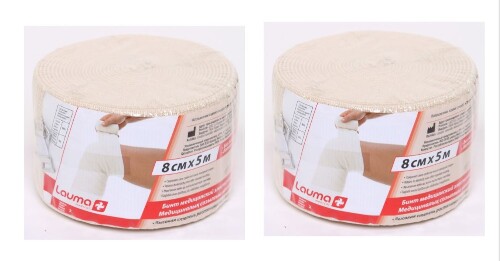 Набор LAUMA БИНТ ЭЛАСТИЧНЫЙ 8СМX5М ВЫСОК РАСТ + LAUMA БИНТ ЭЛАСТИЧНЫЙ 8СМX5М ВЫСОК РАСТ со скидкой