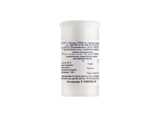 Купить Рута гравеоленс (рута) c200 гомеопатический монокомпонентный препарат растительного происхождения 5 гр гранулы гомеопатические цена