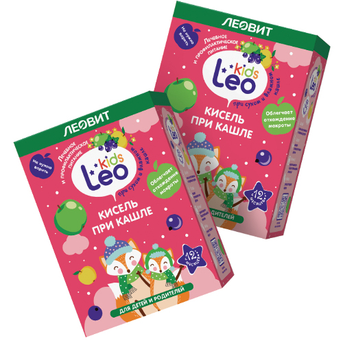 Набор из 2х уп. ЛЕОВИТ LEO KIDS кисель при кашле