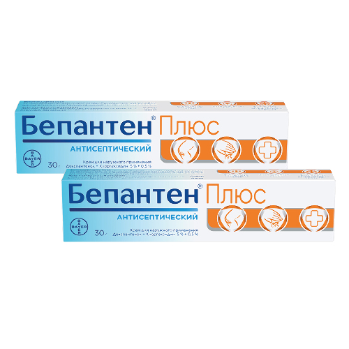 Набор со скидкой! при ожогах и ранах: 2 уп. БЕПАНТЕН ПЛЮС 5% 30,0 крем