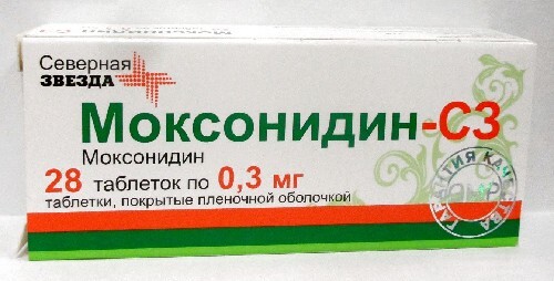 Купить Моксонидин-с3 0,3 мг 28 шт. таблетки, покрытые пленочной оболочкой цена