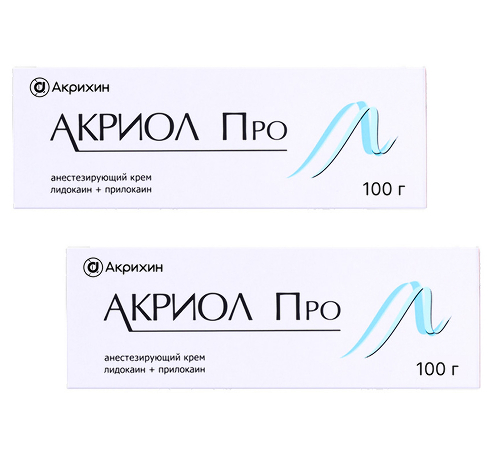 НАБОР Акриол про 25 мг/г +25 мг/г крем 100 гр закажи 2 упаковки со скидкой 500 рублей