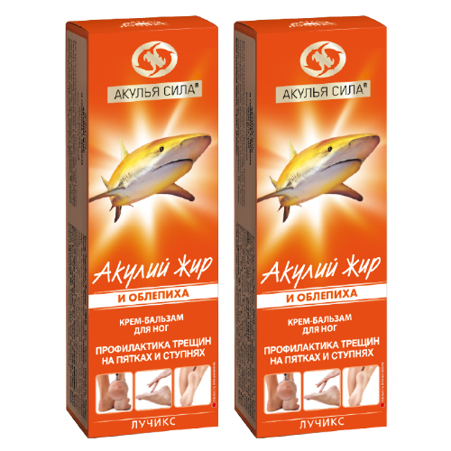 Набор Аптечка Акулий жир Акулья сила: Крем при трещинах на пятках и ступнях  - 2 уп. со скидкой
