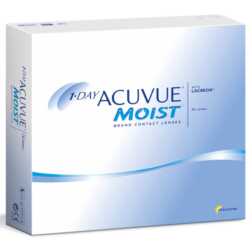 Купить Acuvue 1day moist однодневные контактные линзы 8,5/14,2 90 шт./-3,50/ цена