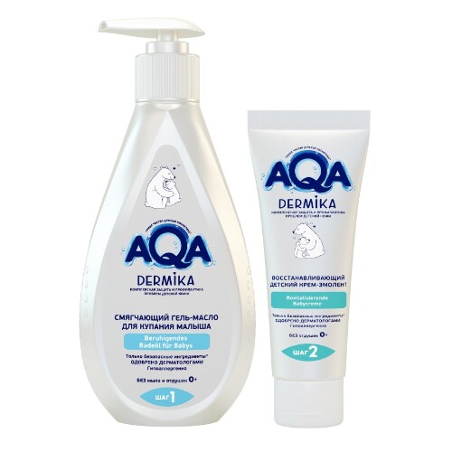 Купить Aqa dermika смягчающий гель-масло для купания малыша 250 мл цена