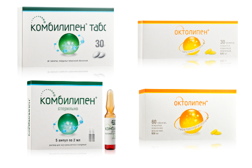 Набор Комплексная терапия при осложнениях сахарного диабета: Комбилипен р-р №5  + таб №30 и Октолипен таб №30 + таб №60